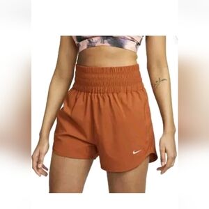 Nike Shorts Women's One Dri Fit High Waisted Lined NWT Brown